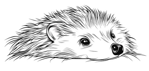 Adorable hedgehog illustration with detailed lines and soft expressions for nature lovers