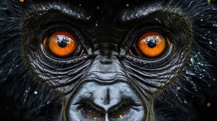 Intense Gaze: A Close-Up of a Gorilla's Powerful Eyes