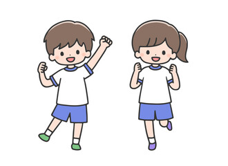 元気な体操服の子どもたち