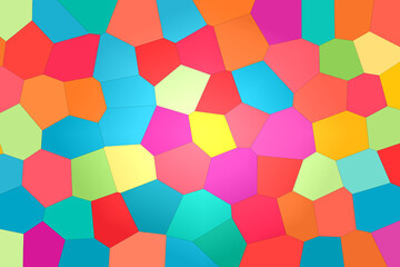 Obraz premium Bright Vibrant Abstract Polygonal Stained Glass Pattern Featuring A Variety Of Geometric Shapes In A Vivid Color Palette. Perfect For Modern Design Backgrounds, Web Design, And Digital Art Projects.