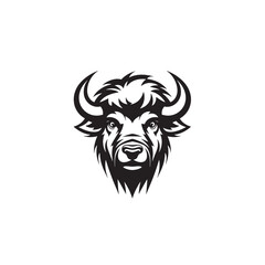 Buffalo Head Silhouette Vector Logo