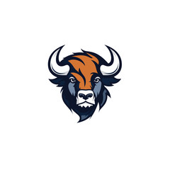 Fototapeta premium Stylized Buffalo Icon Vector Branding