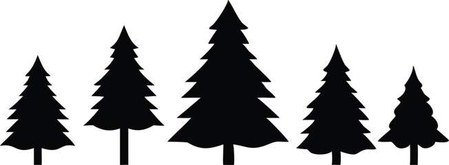 Fototapeta premium Festive green fir vector illustration, a winter holiday tree