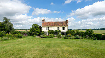 Rustic English Farmhouse Exterior In Rural Setting