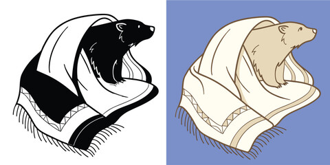 Organic Wool Blanket Black and white, comfortable of coloring blanket, offer relaxation at home