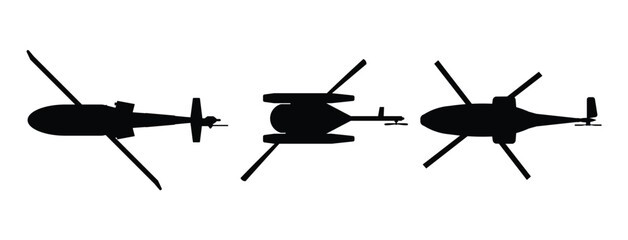 Helicopter silhouette top view design © Amir