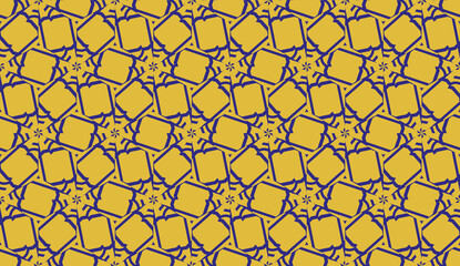 Pattern with curved line. Triangles style. Vector illustration. Orange blue color For you home interior wallpaper, fashion print. Seamless