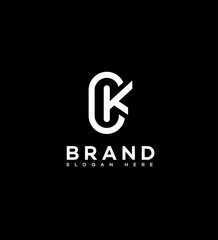 Modern CK Monogram Logo Design, Minimalist Style