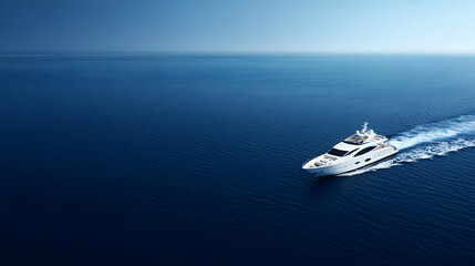 Naklejka premium Luxury Yacht Sailing On Calm Ocean Waters