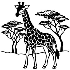 Fototapeta premium giraffe cartoon illustration