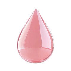 drop of pink water 3d render icon in cartoon plastic style minimal isolated on transparent and white background.