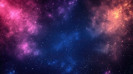 Vibrant Cosmic Nebula Background with Shades of Pink, Blue, and Orange in a Starry Night Sky