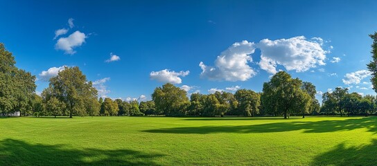 Lush Green Park Under a Sunny Sky