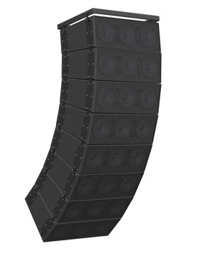 Large Curved Line Array with Multiple Speakers in 3D render
