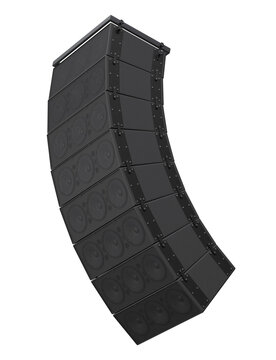 Large Curved Line Array with Multiple Speakers in 3D render