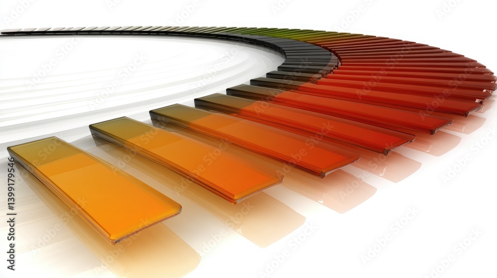 Poster a colorful d bar chart with bars extending from a transparent base, illustrating an increase in prof