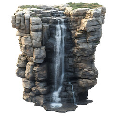 3D Waterfall Rock Cliff Background