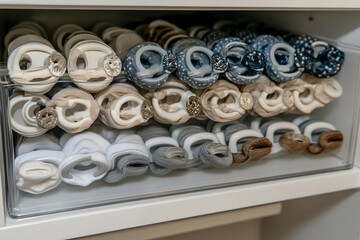 Fabric Rolls in a Drawer