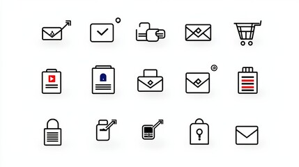 A crisp and visually appealing set of 15 linear icons