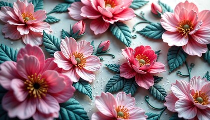 Intricate floral lace fabric detail Close-up texture, textile design, floral, fashion