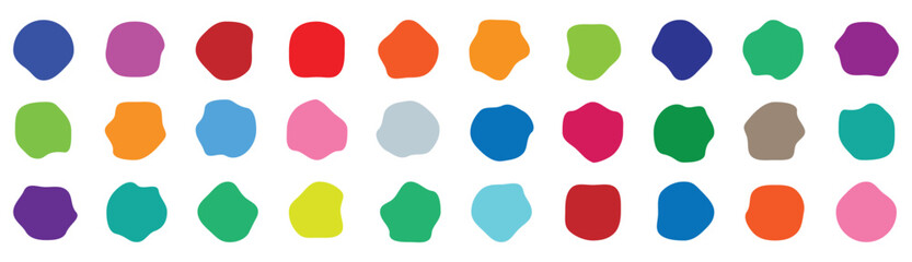 Organic colorful blob shapes. Organic amoeba blob shape abstract colorful vector. Organic blobs of irregular shape. Random abstract liquid organic irregular blotch shapes