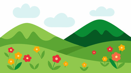 Obraz premium Hills covered in wildflowers