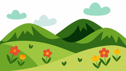 Obraz premium Hills covered in wildflowers