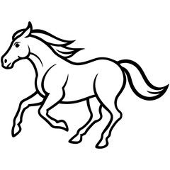 Obraz premium Horse silhouette of floral ornament
