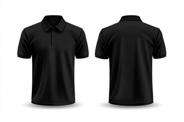 Fototapeta premium Blank black polo shirt mockup (1)