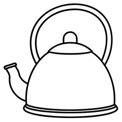 Obraz premium Kettle coloring page for kids or toddler line art