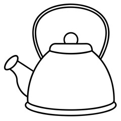 Obraz premium Kettle coloring page for kids or toddler line art