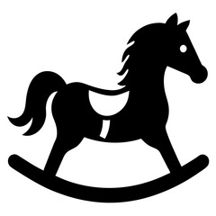 Kid toy rocking horse  silhouette illustration