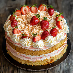 Strawberry sponge cake