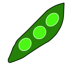 Fresh green pea pod with vibrant peas, showcasing nature's bounty in a garden setting