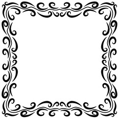 Ornate decorative border design with intricate swirls and patterns on a blank background