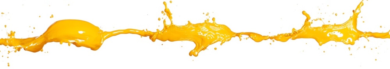 Bright Yellow Liquid Splash on White Background Capturing Energy and Vibrancy in Motion