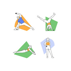 vector about sports, gymnastics and also muscle stretching