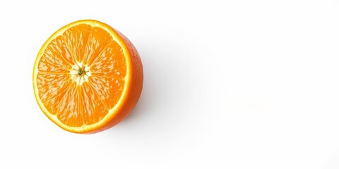 Fototapeta premium A vibrant, juicy orange, perfectly isolated on a pure white background, showcasing its texture and color in sharp detail, color, object