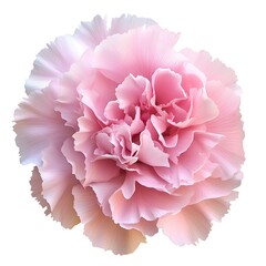 Light Pink Carnation Flower Close Up White Background