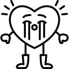 Loudly Crying Heart Icon