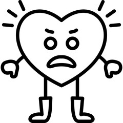 Anxious With Sweat Heart Icon
