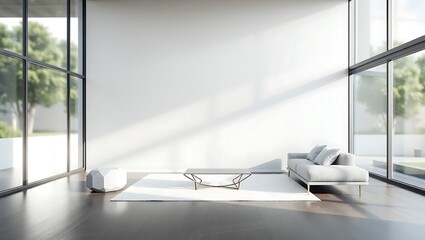 "Transparent Living Room Wall PNG Mockup for Interior Design"