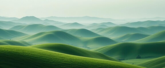 Obraz premium Green Slopes, Translucent Layer Earthly Beauty