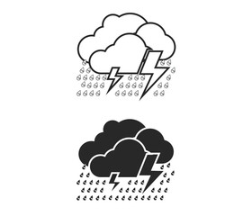 Icon of dark clouds, heavy rain, and lightning bolts, symbolizing a severe weather event.
