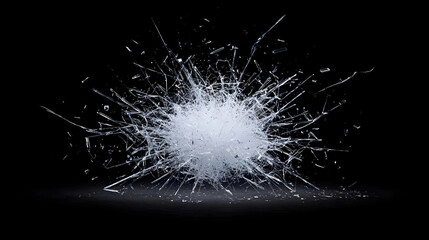 Abstract White Explosion Against Black Background