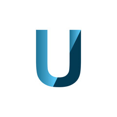 U letter 3d vector illustration logo design. 3d background design.