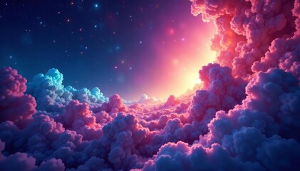 Fototapeta premium Vibrant cosmic clouds swirling in a mesmerizing nebula tapestry, astronomy, celestial