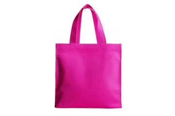 Hot pink tote bag shopping bag reusable bag canvas bag fashion accessory isolated