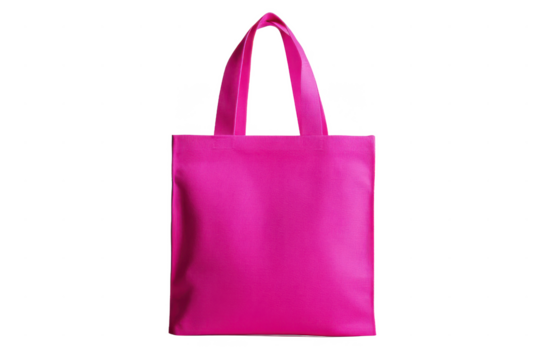 Hot pink tote bag shopping bag reusable bag canvas bag fashion accessory isolated