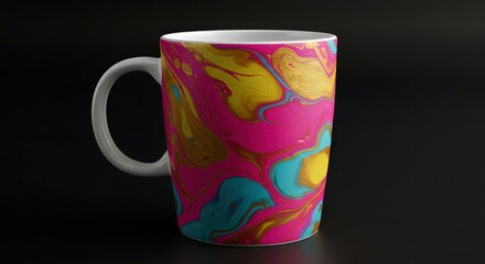 Pink Gold Marble Mug Design.